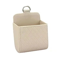 Car Phone Holder Mount Air Vent Hanging Storage Box Mobile Bag PU Leather Glasses Organizer Support Accessories