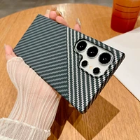 Ultra Thin Carbon Fiber Texture Armor Magnetic For Magsafe Case Samsung S25 S24 S23 S22 Note 20 10 Plus Hard PC Cover