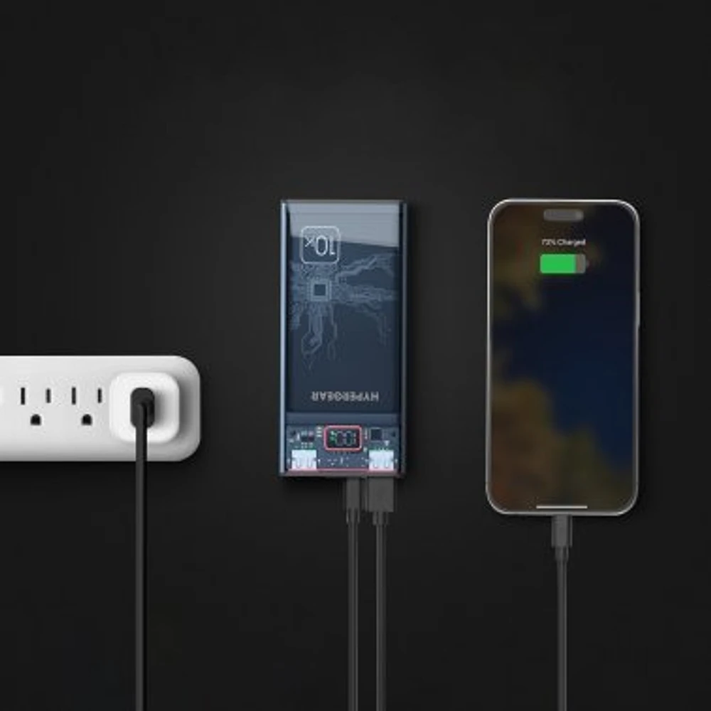 HyperGear 24,000mAh 65W USB-C + A/C Outlet Power Brick Laptop Power Bank