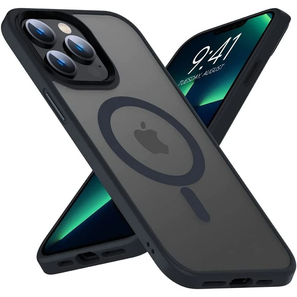 Coque noire Aura pour iPhone 14 Plus avec Magsafe - BOUTONS EN ALLIAGE PREMIUM EN VRAC