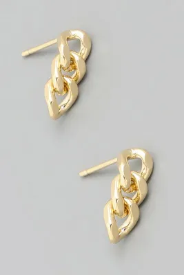 Cynn Gold Mini Chain Stud Earrings