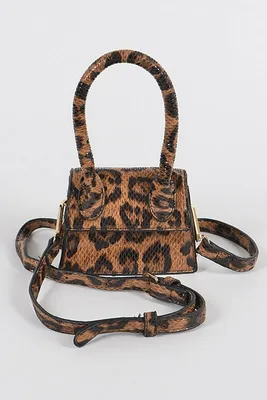 Chadra Leopard Single Top Handle Mini Bag