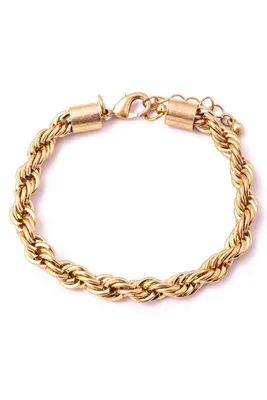 Prue Gold Metallic Braided Chain Bracelet