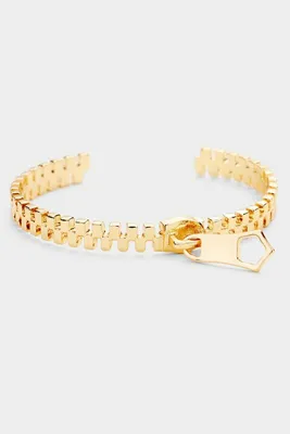 Christie Gold Metal Zipper Cuff Bracelet