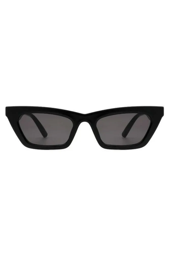 Camilla Black Retro Slim Cat Eye Sunglasses