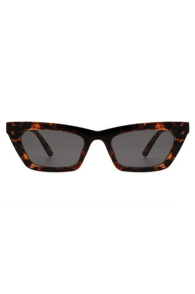 Camilla Tortoise Retro Slim Cat Eye Sunglasses