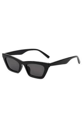 Camilla Black Retro Slim Cat Eye Sunglasses