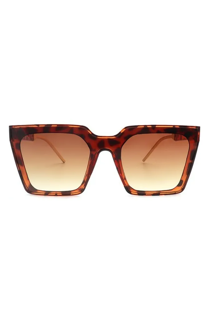 Gareth Brown Tortoise Square Oversize Cat Eye Sunglasses