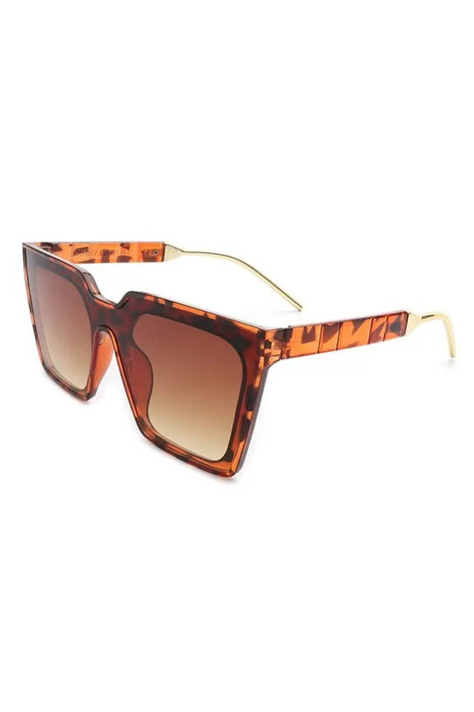 Gareth Brown Tortoise Square Oversize Cat Eye Sunglasses