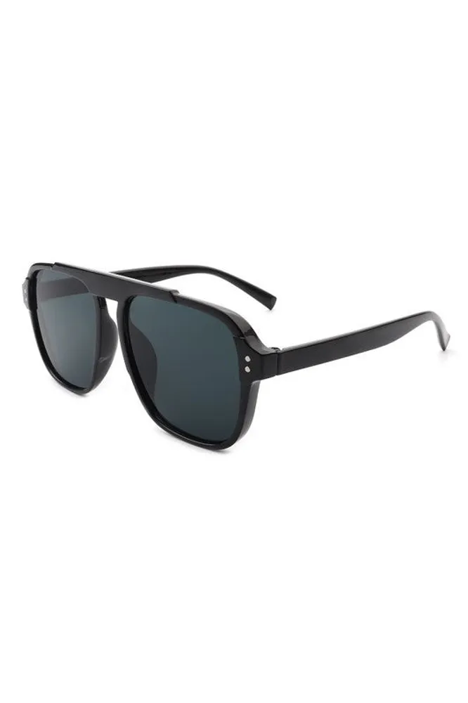 Buffy Black Oversize Retro Sunglasses