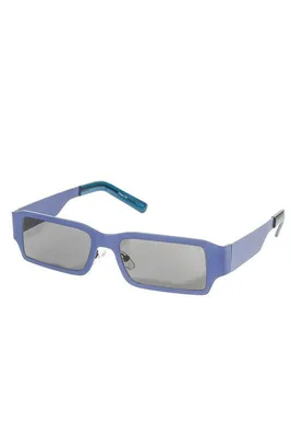 Neo Blue Retro Rectangle Sunglasses