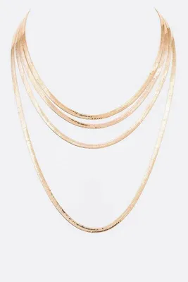 Nirvana Gold Layered Snake Chain Necklace