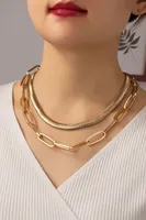 Sakara Gold Herringbone & Chunky Link Necklace