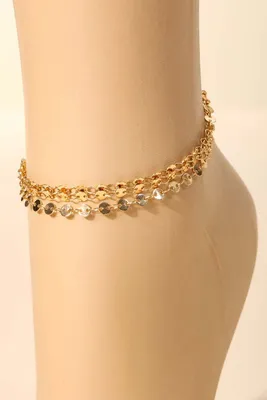 Neena Layered Dainty Circle Chain Anklet