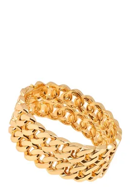 Carma Gold Double Line Chain Hinge Bracelet