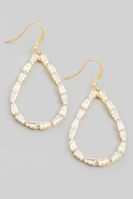 Elijah Rhinestone Teardrop Cutout Earrings