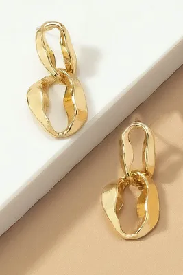 Karlie Gold Double Chunky Chain Link Drop Earrings