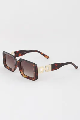 Ekin Tortoise Rectangular Sunglasses