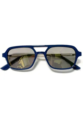 Indiya Dark Blue Retro Aviator Sunglasses