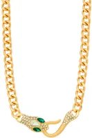 Karley Green Stone Snake Chain Necklace