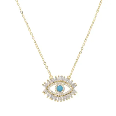 Mariano Gold Blue Evil Eye Charm Necklace