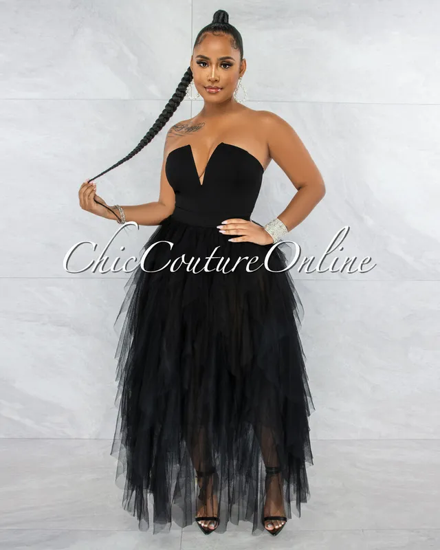 Chic Couture Online Suerte Off-White Dramatic Ruffle Tulle Sleeves Bodysuit