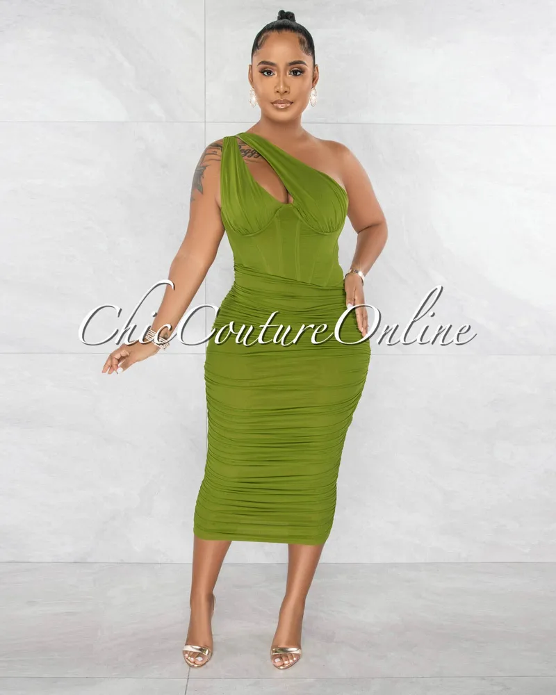 Green Corset Bodycon Dress (3116709)