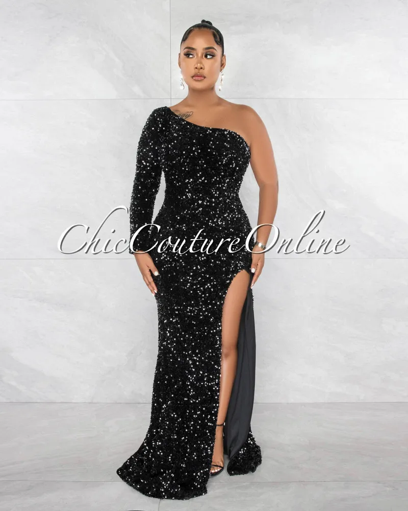 Side Slit Gown Dress