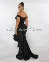 Dexter Corset Style Ruffle Statement Hi-Lo Gown