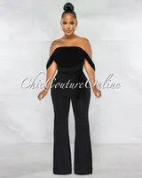 Darcy Black Mesh Sleeves Waistband Tie Jumpsuit