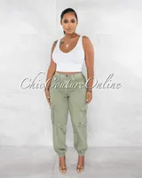 Charlie Olive Green Cargo Jogger Jeans