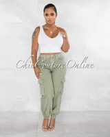 Charlie Olive Green Cargo Jogger Jeans