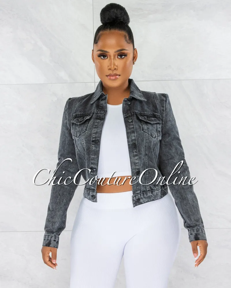 Luyana Black Long Sleeves Denim Jacket