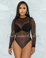 Granada Black Mesh Sheer Bodysuit