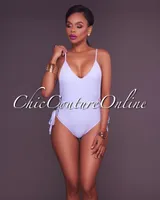 Reanna Periwinkle Side Lace Up One Piece Swimsuit