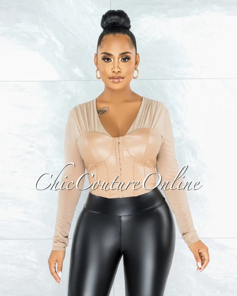 Glamourous Faux Leather Corset Top – Laidtex