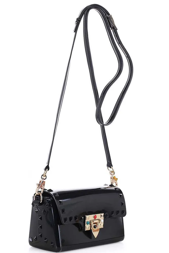 Tarra Black Studded Crossbody Bag