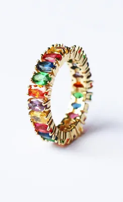 Sarla Multi Color Stone Rainbow Ring