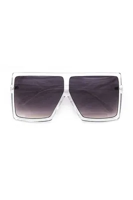 Stunna Clear Frame Gradient Lens Square Large Sunglasses