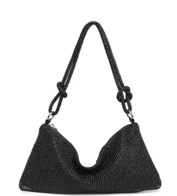 Stefani Black Rhinestone Bag