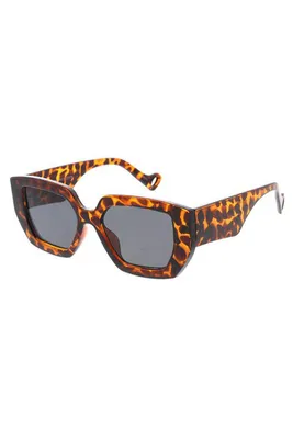 Torrie Tortoise Large Hexagonal Chunky Sunglasses