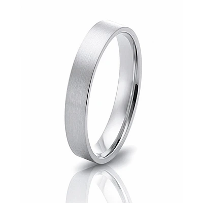 3MM Brushed White Gold Ring