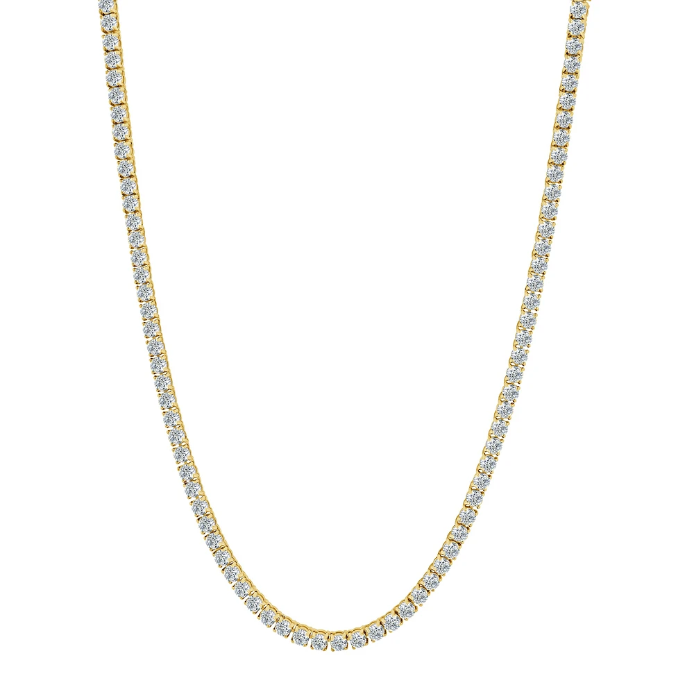 4MM Zirconia Yellow Steel Tennis Necklace