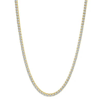 4MM Zirconia Yellow Steel Tennis Necklace