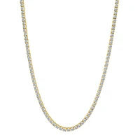 4MM Zirconia Yellow Steel Tennis Necklace