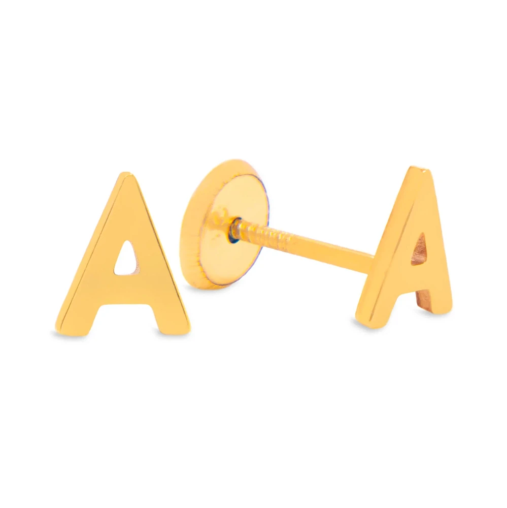 6MM Initial Single Stud Earring