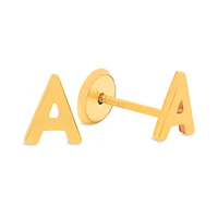 6MM Initial Single Stud Earring