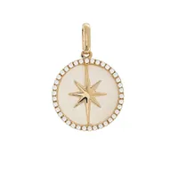 Mother Pearl Diamond Compass Pendant