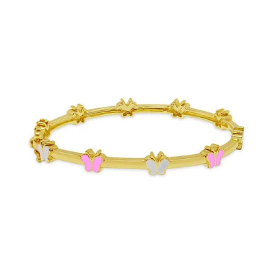 Pink/White Butterflies Kids Bangle Bracelet