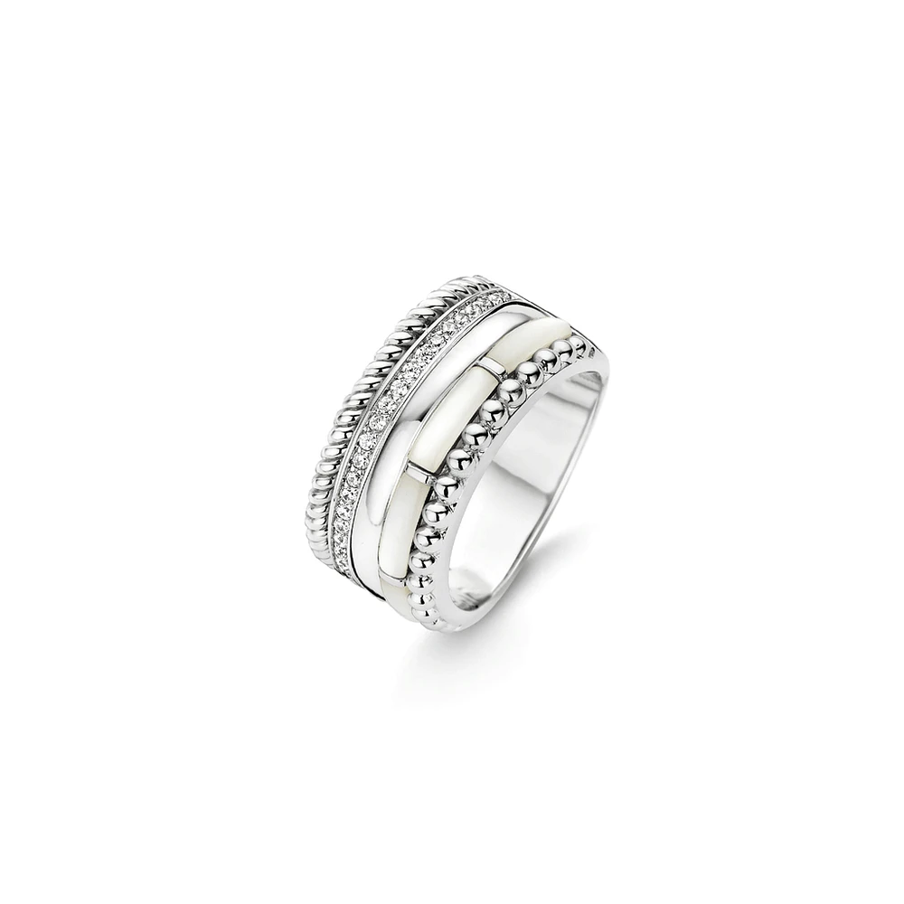 Statement Mother Pearl Silver Ring